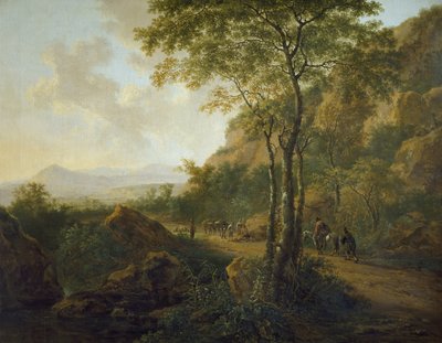 Italienische Landschaft mit Maultiertreibern von Jan Dirksz Both